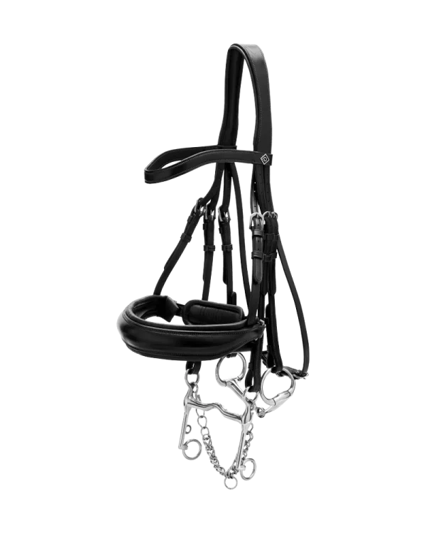 Dy’on ogłowie Matte Large Crank Noseband Double Bridle Working