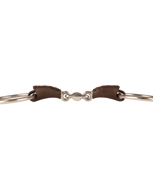 Velari wędzidło Leather Snaffle double jointed loose ring 18mm
