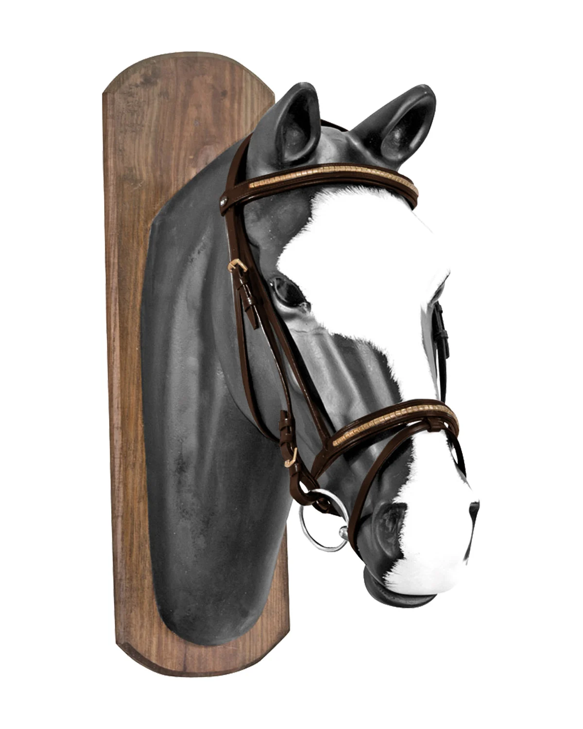 Derby ogłowie angielskie z mosiężnymi ćwiekami i wodzami gumowymi