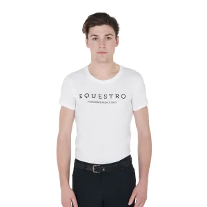 Męska koszulka slim fit z kontrastowym napisem