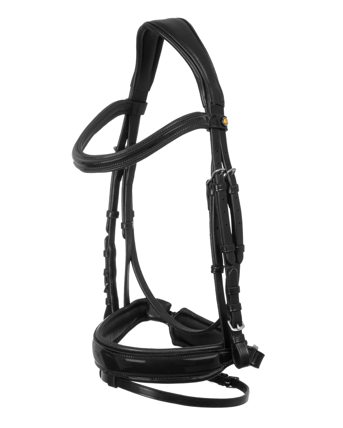 Equestro wyściełane anatomiczne ogłowie angielskie Shiny
