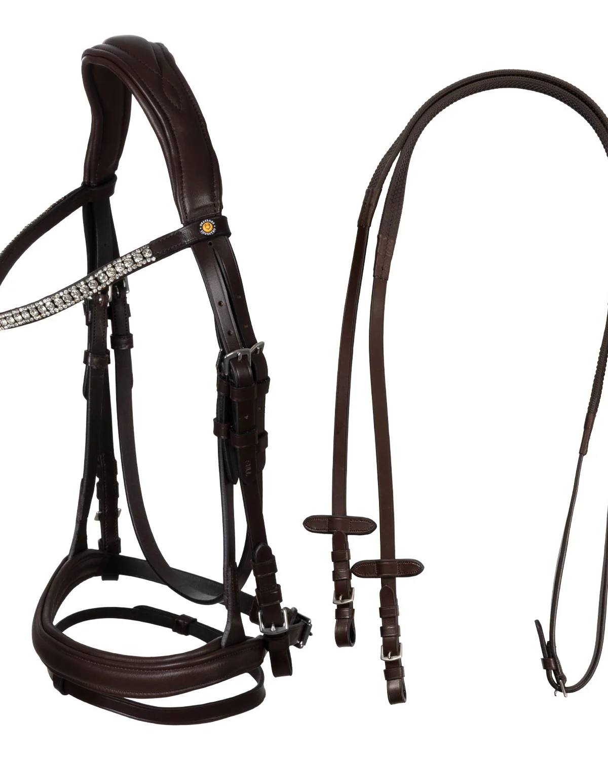 Equestro anatomiczne ogłowie angielskie z nachrapnikiem kombinowanym