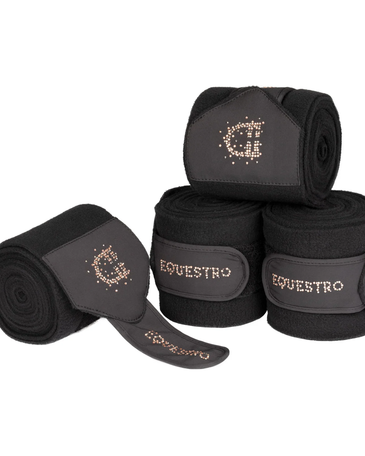 Equestro owijki polarowe z logo z dżetami, zestaw 4 sztuki