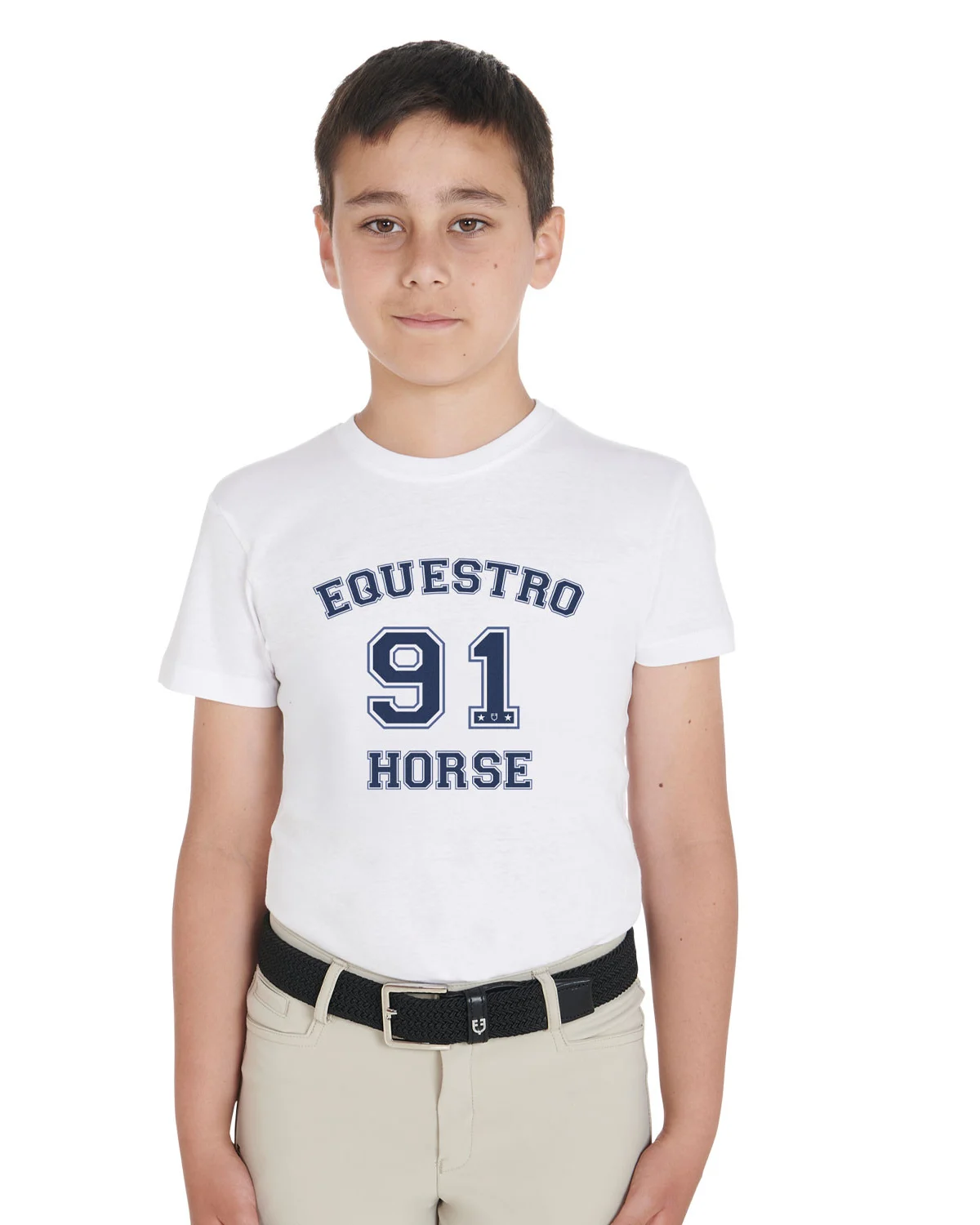 Chłopięcy bawełniany T-shirt z motywem klubu jeździeckiego