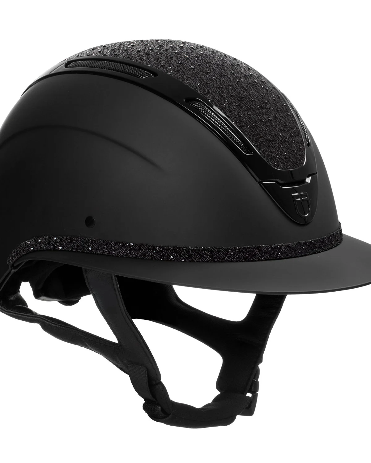 Equestro kask damski Apocalypse matowy z paskiem z cyrkonii