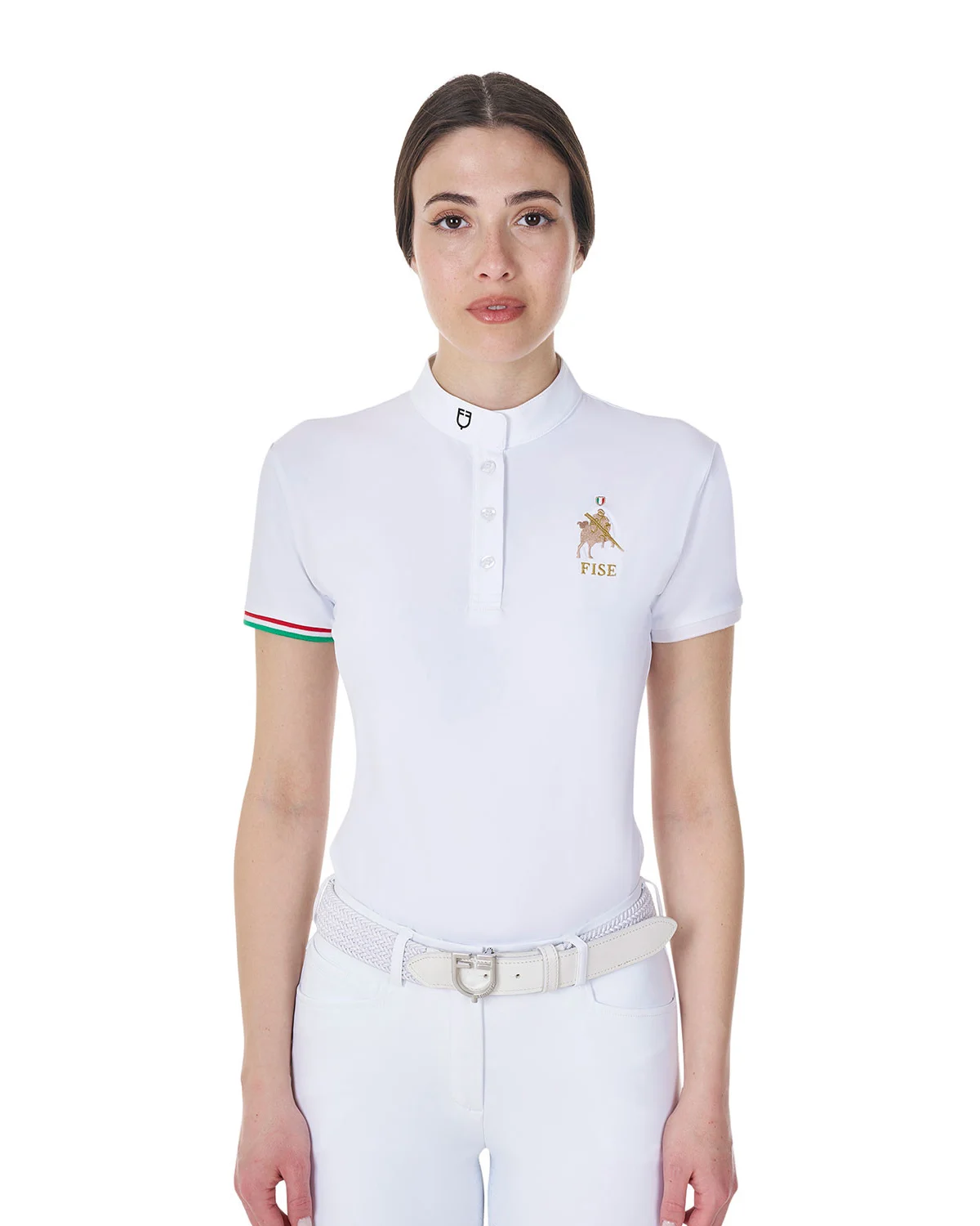 Damska dopasowana koszulka polo konkursowa Equestro X FISE