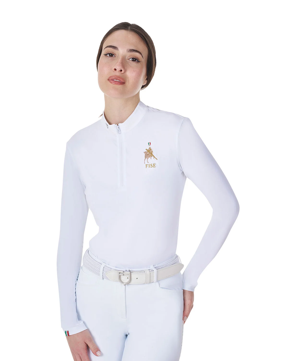 Damska koszula konkursowa z długim rękawem polo Equestro X FISE