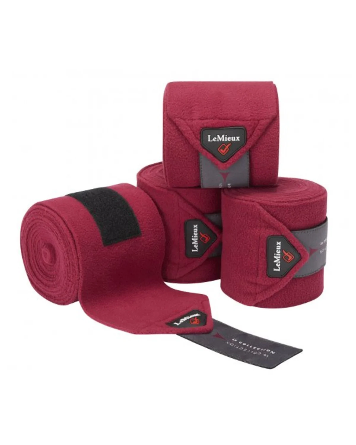 LeMieux owijki polo polarowe jagodowe, zestaw 4 sztuk