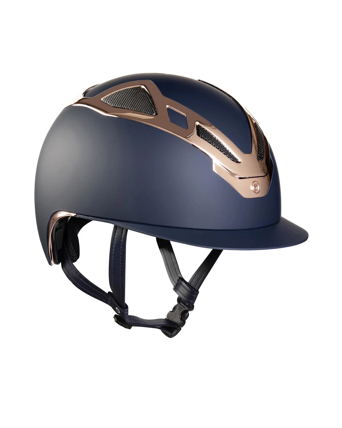Suomy kask jeździecki Apex Chrome niebieski mat z różowym złotem