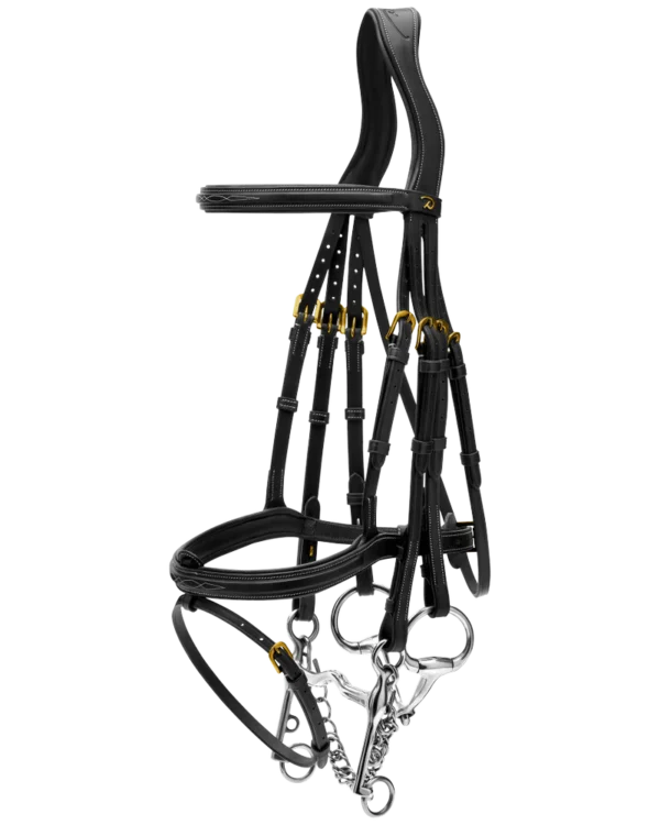 Dy'on ogłowie Flash Noseband Double Bridle D Collection