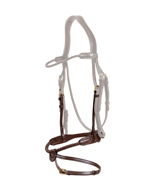 Dy'on nachrapnik Braided round leather noseband removable flash D Collection